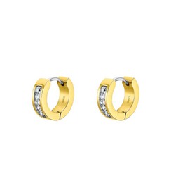 Pendientes Lotus Style LS2437 de acero Ip dorado con circonitas