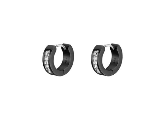 Pendientes Lotus Style LS2437 de acero Ip negro con circonitas