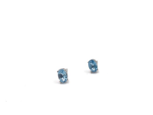 Pendientes oro blanco con topacio azul Lis