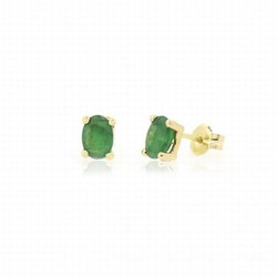 Pendientes oro 18k y esmeralda Alizeh