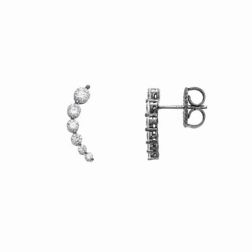 Boucles d'oreilles en argent plaqué ruthénium avec zircons