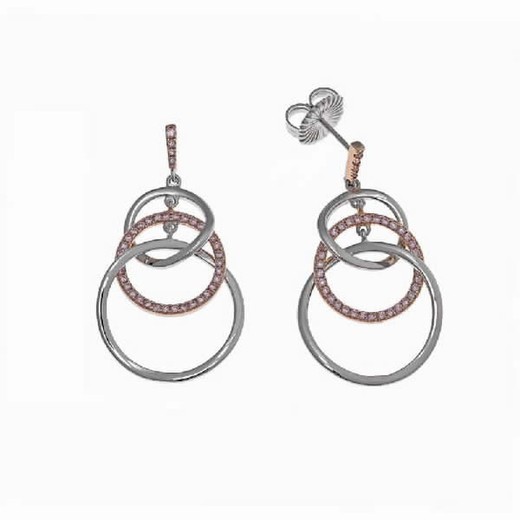 Lange Salvatore-Ohrringe aus rhodiniertem Silber mit Zirkonen