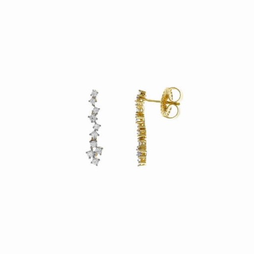 Boucles d'oreilles pour femme en argent plaqué or avec zircons