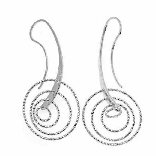 Boucles d'oreilles longues femme en argent diamant