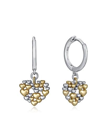 Pendientes Viceroy Heart Gold & Silver