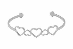 Pulsera Marea de acero rígida con corazones