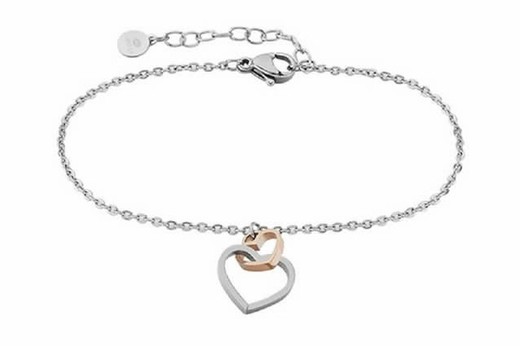 Bracelet Marea acier combiné Ip rose