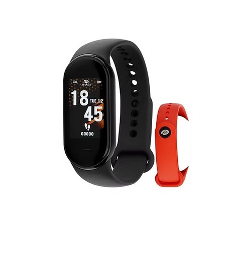 Pulsera de actividad Marea Smartwach con dos correas, negra y roja