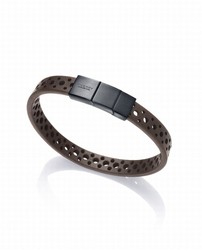 Pulsera de hombre Viceroy en acero Ip negro y piel marron