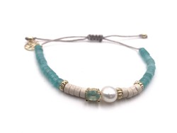 Pulsera de plata Pearl Aqua