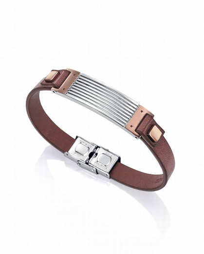 Bracelet élégant pour homme Viceroy avec cuir marron