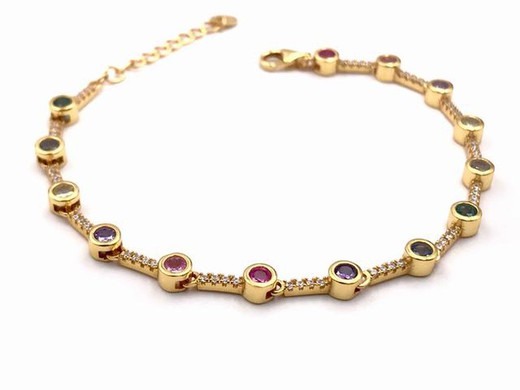 Pulsera Gold Circle Rainbow