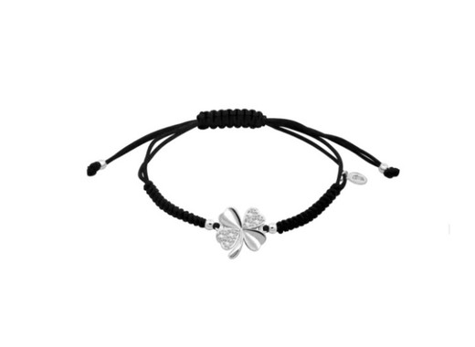 Pulsera Lotus Silver Trébol LP3108 con circonitas multi y nylon