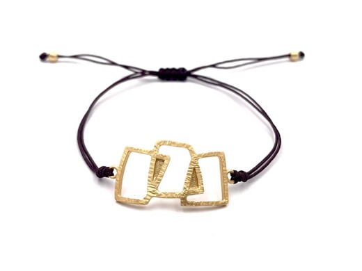 Pulsera plata Gold Travesa