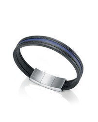 Pulseira Viceroy em couro preto e azul