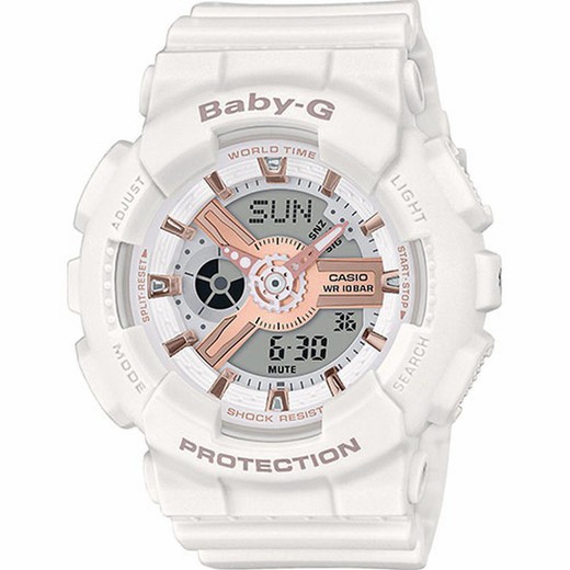 Reloj Baby-G Casio blanco con función despertador