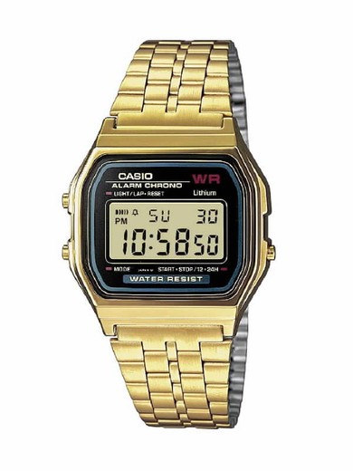 Reloj casio digital unisex chapado dorado con cierre deslizante