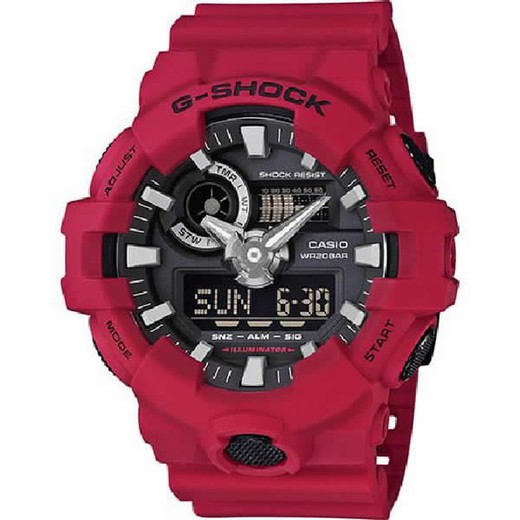 Casio G-SHOCK Uhr mit rotem Harzgehäuse und Armband