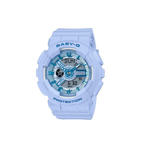 Reloj Casio Baby-G BA-110 en color azul/lila pastel