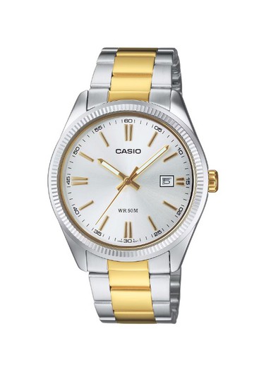 Reloj Casio blanco combinado MTP-1302PD