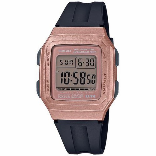 Casio Digitaluhr rosa Gehäuse mit zweiter Zeitzone