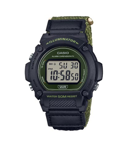 Montre Casio numérique en nylon vert