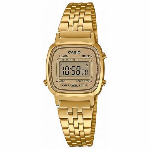 Reloj casio digital pequeño dorado con esfera dorada