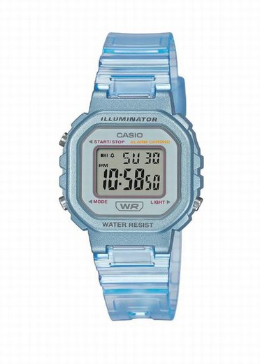 Reloj Casio digital pequeño en color azul transparente