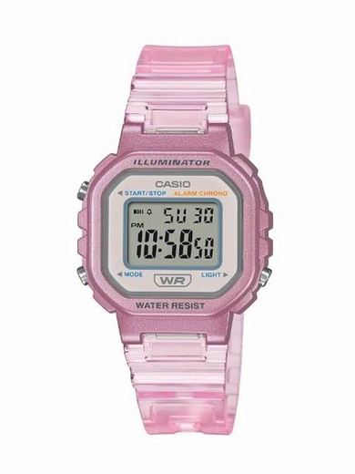 Casio petite montre numérique transparente rose