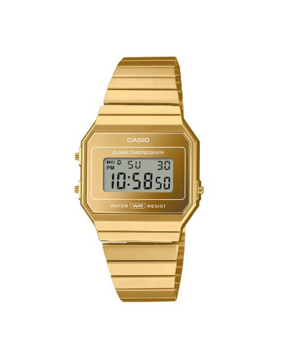 Reloj Casio digital vintage dorado plano