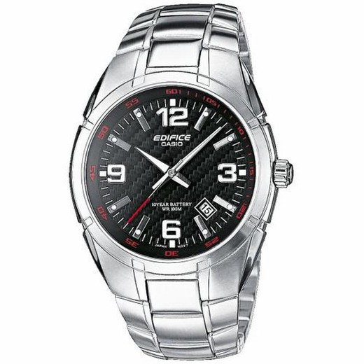 Relógio masculino com mostrador preto e vermelho Casio Edifice