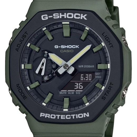 Casio g-shock relógio resina e caixa de carbono, caixa verde e pulseira