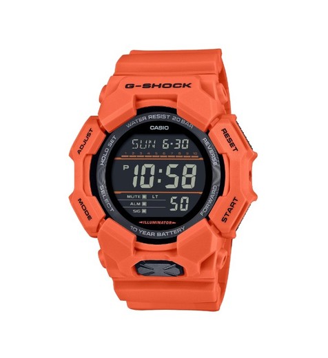 Reloj Casio G-Shock digital con alta luminosidad GD-010 en color naranja