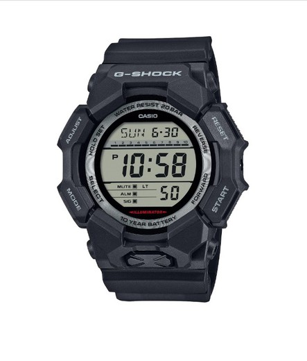 Reloj Casio G-Shock digital con alta luminosidad GD-010 en color negro