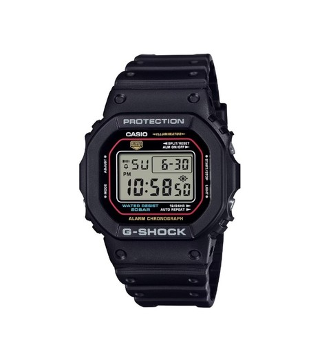 Reloj Casio G-Shock DW-5600 con señales de radiofrecuencia en color negro