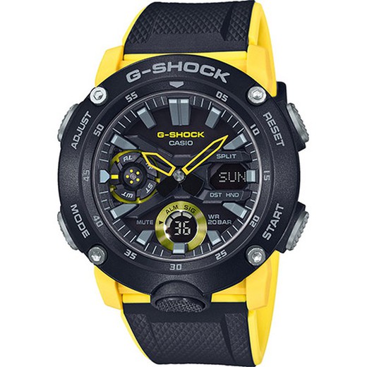 Reloj Casio G-Shock negro y amarillo con caja resina reforzada con carbono