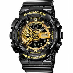 Relógio masculino Casio G-Shock com mostrador dourado