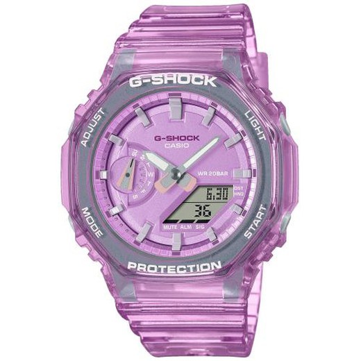 Reloj Casio G-Shock para mujer rosa transparente