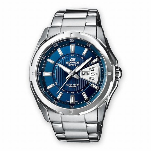 Reloj Casio Edifice con esfera azul y doble calendario