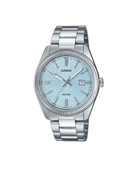 Reloj Casio Unisex MTP-1302PE esfera con textura en color azul clarito