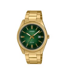 Reloj Casio Unisex MTP-1302PGC dorado con esfera verde