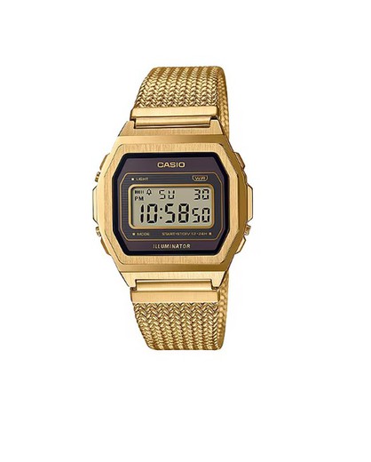 Relógio Casio Vintage Premium Ip dourado e marrom