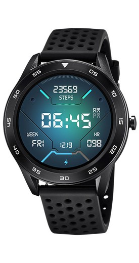 Relógio de homem Lotus smartwatch com duas braceletes, silicone azul e silicone preto. Com alto-falante e microfone.