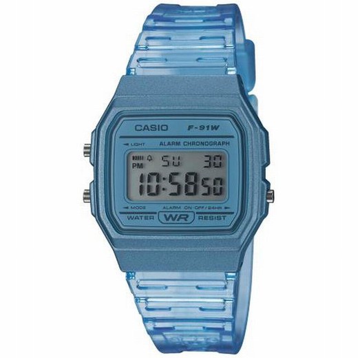 Reloj digital Casio azul transparente