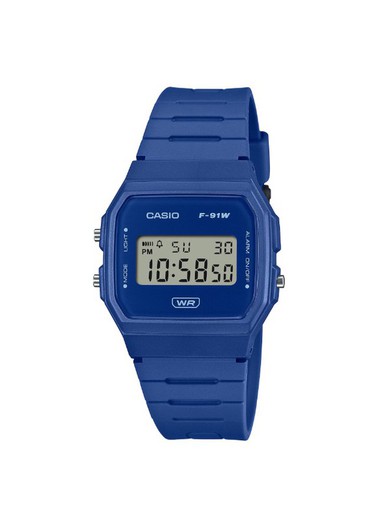 Reloj digital Casio Unisex F-91 color azul electrico