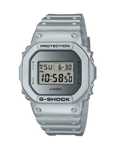 Stoßfeste G-Shock-Digitaluhr in Metallic-Silber