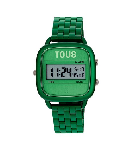 Relógio Digital Tous D-Logo Verde Alumínio