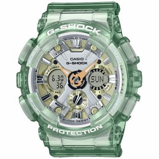 Relógio feminino G-Shock verde transparente da Casio