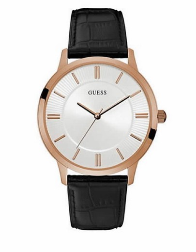 Reloj guess gents  hombre pvd- chapado  3 agujas piel