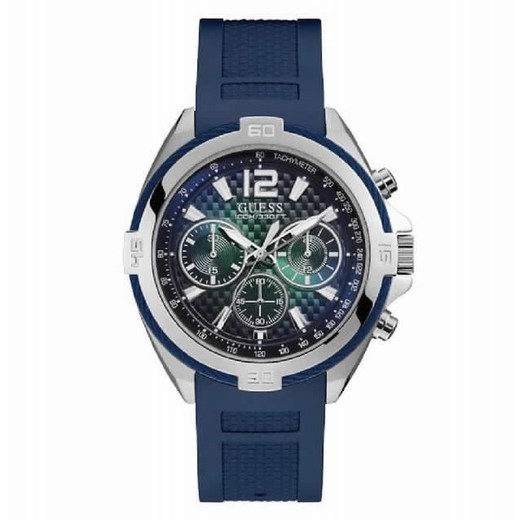 Reloj guess para hombre con correa silicona azul y cronógrafo